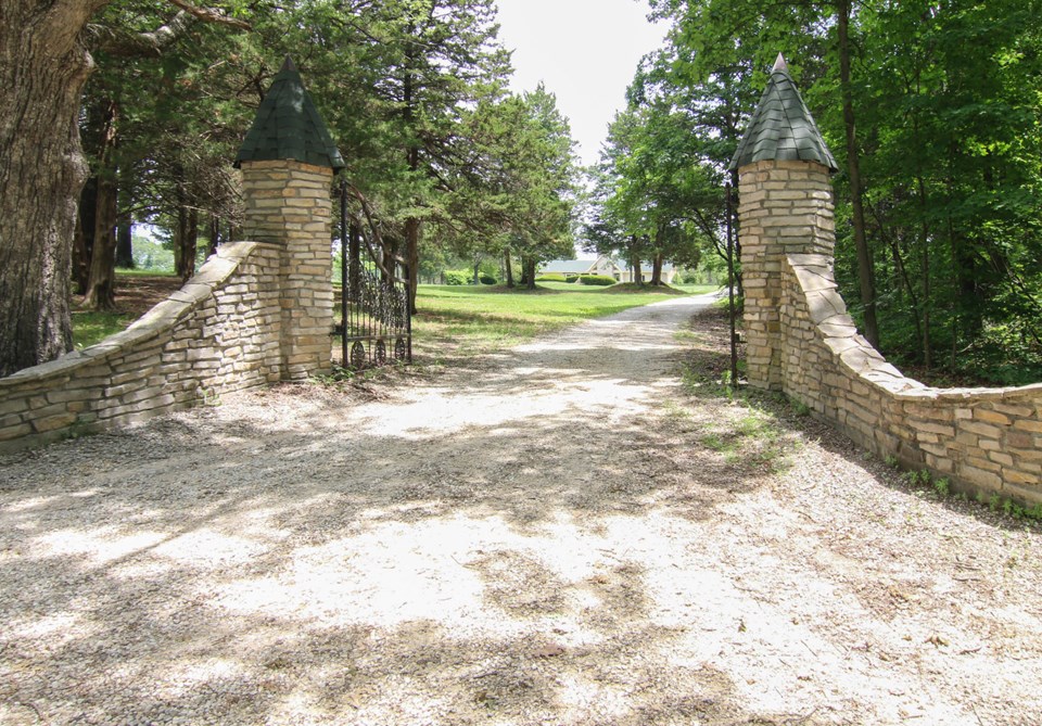 exquisite stone entry gate.