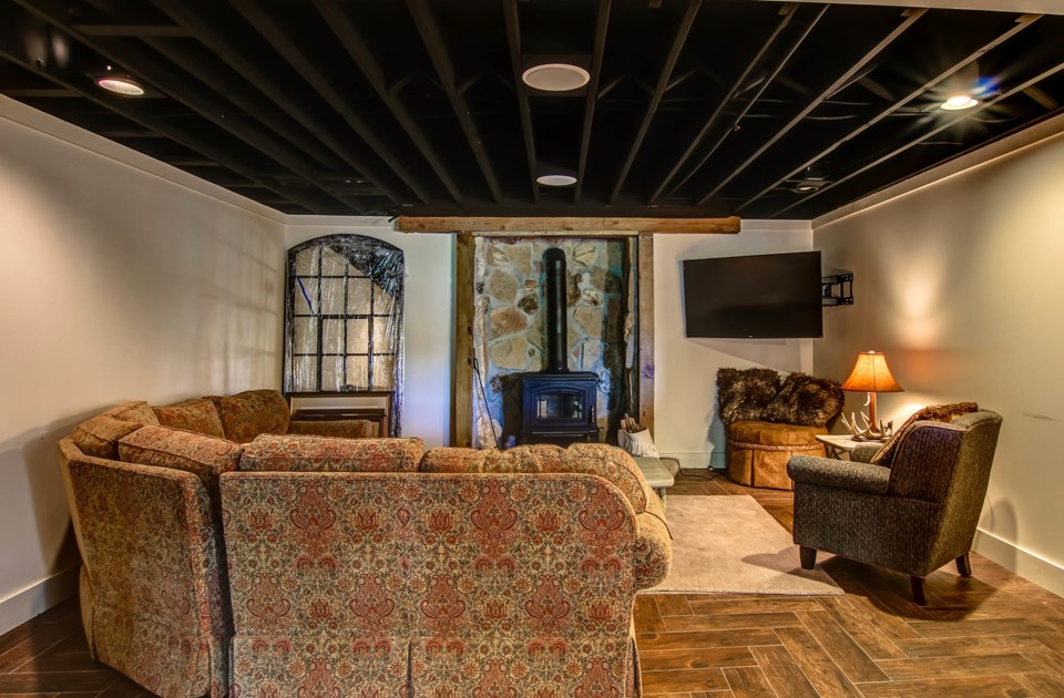 lower level hearth room.