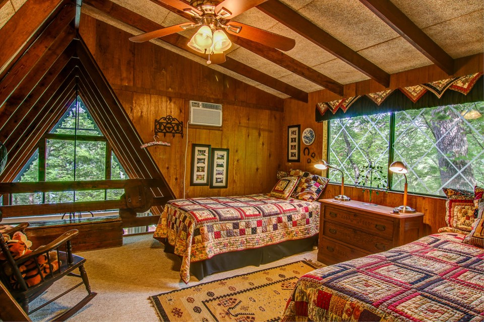 upstairs sleeping loft with beautiful views.